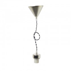 NETTO SUSPENSION NICKEL MAT METAL BASE BLACK-WHITE FABRIC CABLE Ε27 2800NBW NETTO SUSPENSION NICKEL MAT METAL BASE BLACK-WHITE FABRIC CABLE Ε27 2800NBW