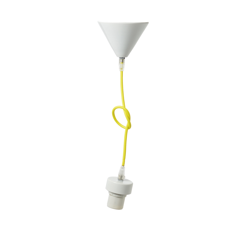 NETTO SUSPENSION WHITE METAL BASE YELLOW FABRIC CABLE Ε27 2800WY NETTO SUSPENSION WHITE METAL BASE YELLOW FABRIC CABLE Ε27 2800WY