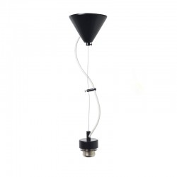 NETTO SUSPENSION WITH WIRE BLACK METAL BASE WHITE FABRIC CABLE E27 2700BW NETTO SUSPENSION WITH WIRE BLACK METAL BASE WHITE FABRIC CABLE E27 2700BW