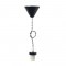 NETTO SUSPENSION BLACK METAL BASE   WHITE FABRIC CABLE Ε27 2800BW