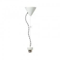 NETTO SUSPENSION WIRE WHITE METAL BASE BLACK AND WHITE FABRIC CABLE 2700WBW NETTO SUSPENSION WIRE WHITE METAL BASE BLACK AND WHITE FABRIC CABLE 2700WBW