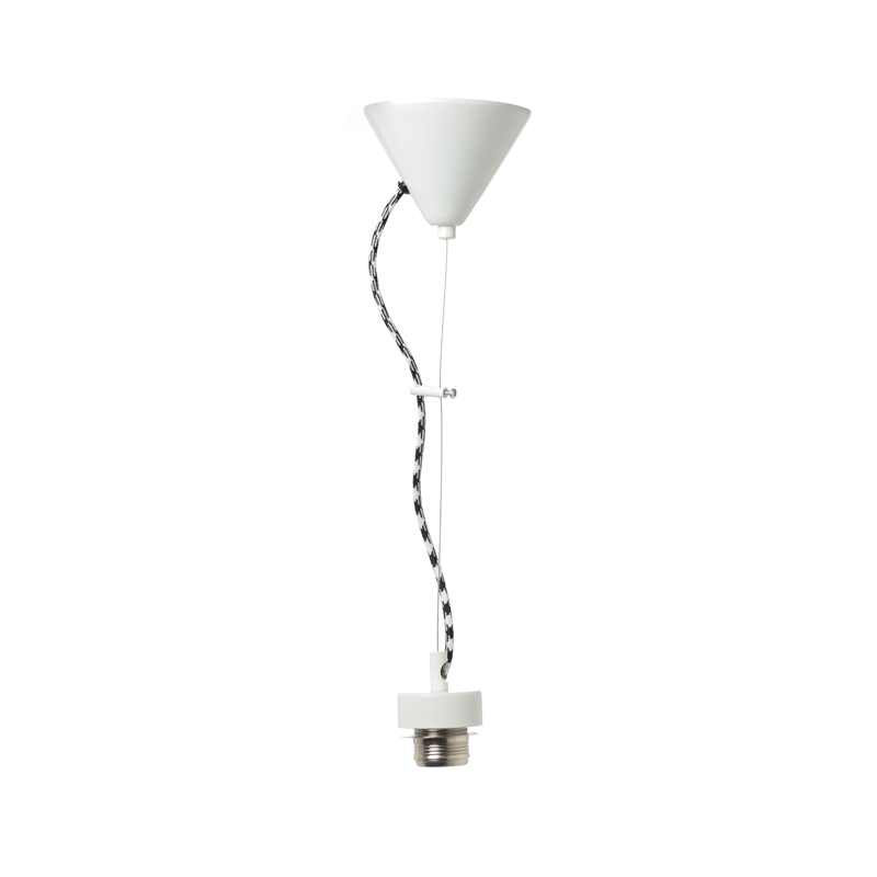 NETTO SUSPENSION WIRE WHITE METAL BASE BLACK AND WHITE FABRIC CABLE 2700WBW NETTO SUSPENSION WIRE WHITE METAL BASE BLACK AND WHITE FABRIC CABLE 2700WBW