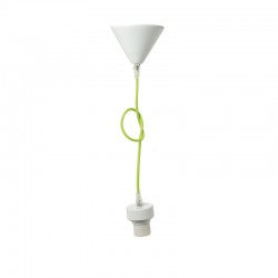 NETTO SUSPENSION WHITE BASE GREEN FABRIC CABLE E27 2800WG NETTO SUSPENSION WHITE BASE GREEN FABRIC CABLE E27 2800WG