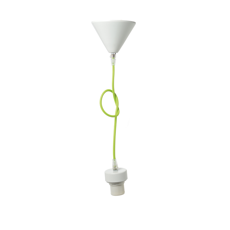 NETTO SUSPENSION WHITE BASE   GREEN FABRIC CABLE E27 2800WG