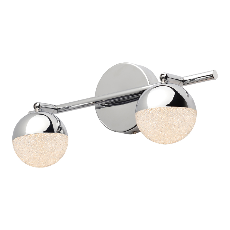 NETTO WALL MOUNTED LED LUMINAIRE 2x4W 3000K METALLIC CHROME+ ACRYLIC 332,5X10X16,5CM MC3002LED