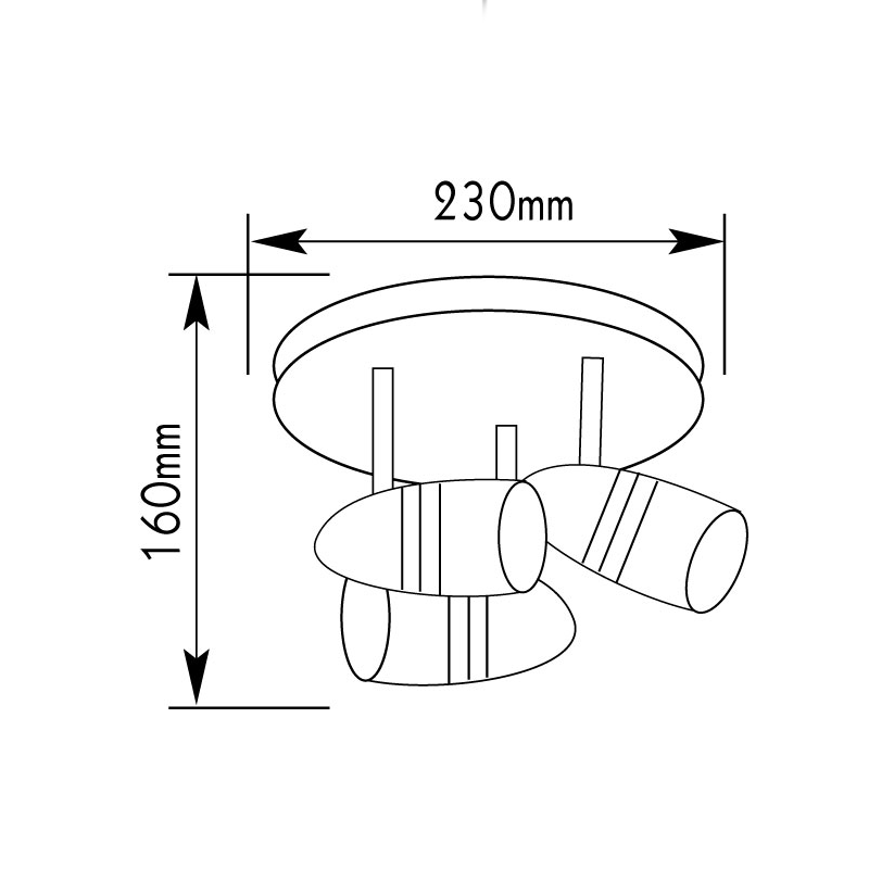 TRIPLE ADJUSTABLE CEILING SPOTLIGHT R63 No97 W/B AC.04597Y3