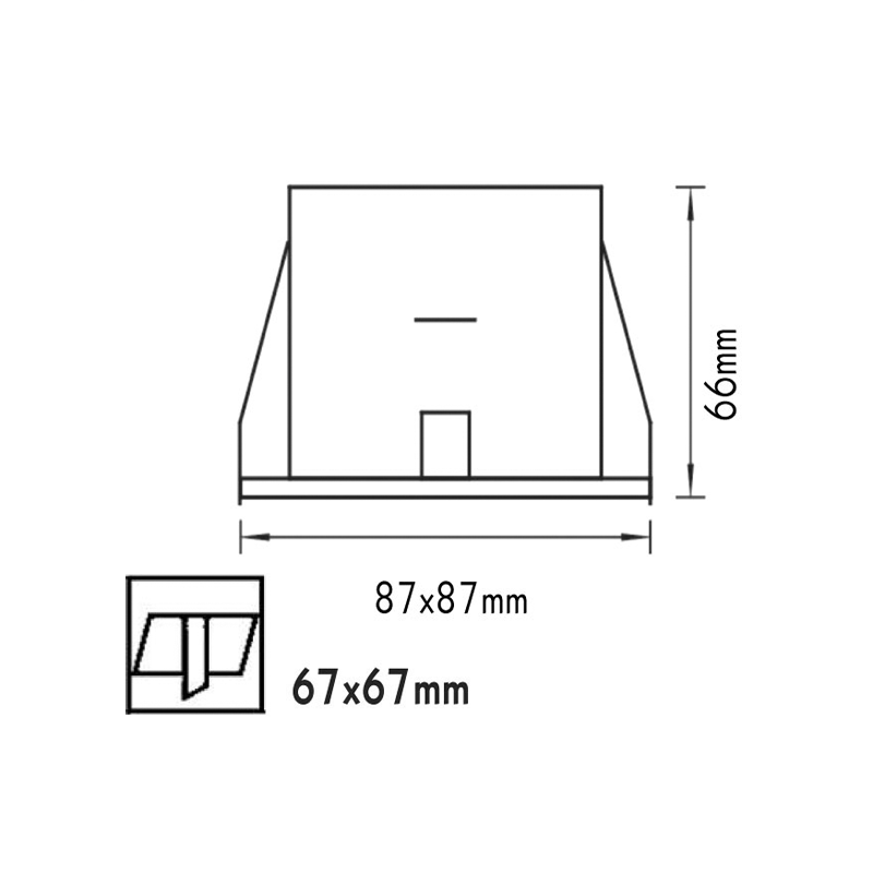Square down light with glass BS3122 NM BS3122NM