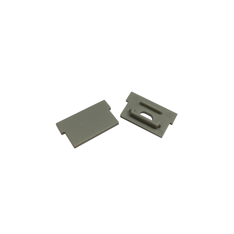 SET OF GREY PLASTIC END CAPS FOR P131, 1PC WITH HOLE   1PC WITHOUT HOLE EP131