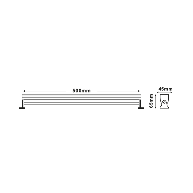 WALL WASHER CREE LED 13W 6000K 1.100Lm 30˚ 230V 0,5m IP65 LIAM1360