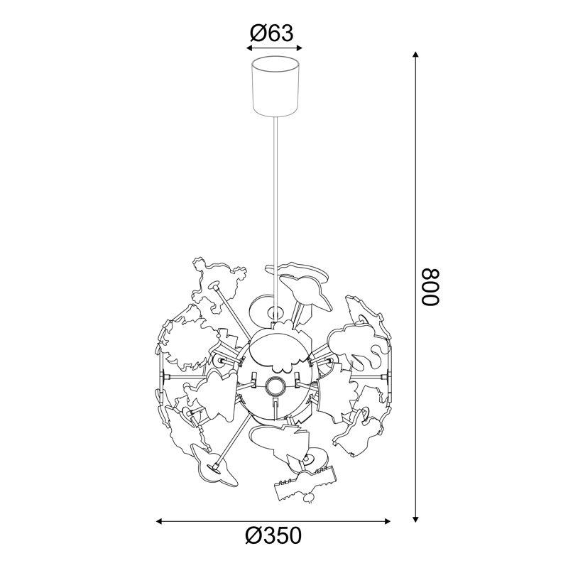 PENDANT L/F 4XE14 KIDS SPACE Φ35ΧΗ80CM SPACE MD160224SP PENDANT L/F 4XE14 KIDS SPACE Φ35ΧΗ80CM SPACE MD160224SP