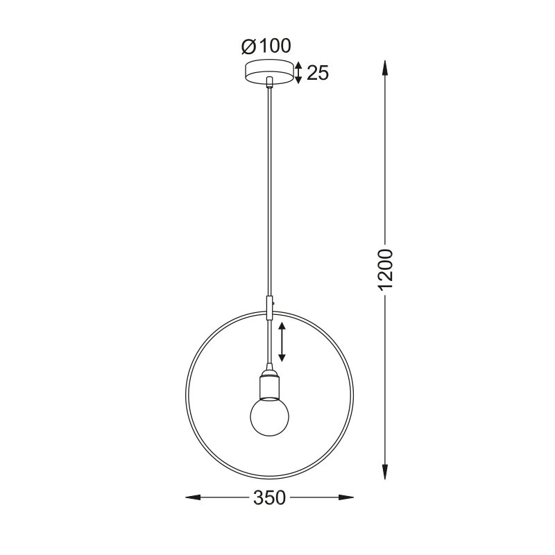 PENDANT 1XE27 METAL BRASS CIRCLE Φ35CM TWIGGY V35181BS PENDANT 1XE27 METAL BRASS CIRCLE Φ35CM TWIGGY V35181BS
