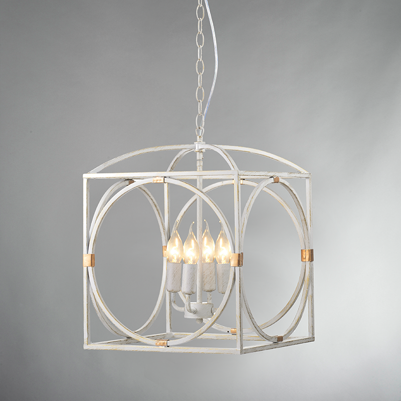 PENDANT 4ΧΕ14 METALLIC WHITE ANTIC 35Χ35XH150CM FRIDA AD80264 PENDANT 4ΧΕ14 METALLIC WHITE ANTIC 35Χ35XH150CM FRIDA AD80264