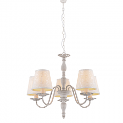 PENDANT 5XE14 METAL PATINE WHITE/BLACK+SHADE Φ57ΧΗ103CM KARPATHIA DL9505PWB PENDANT 5XE14 METAL PATINE WHITE/BLACK+SHADE Φ57ΧΗ103CM KARPATHIA DL9505PWB