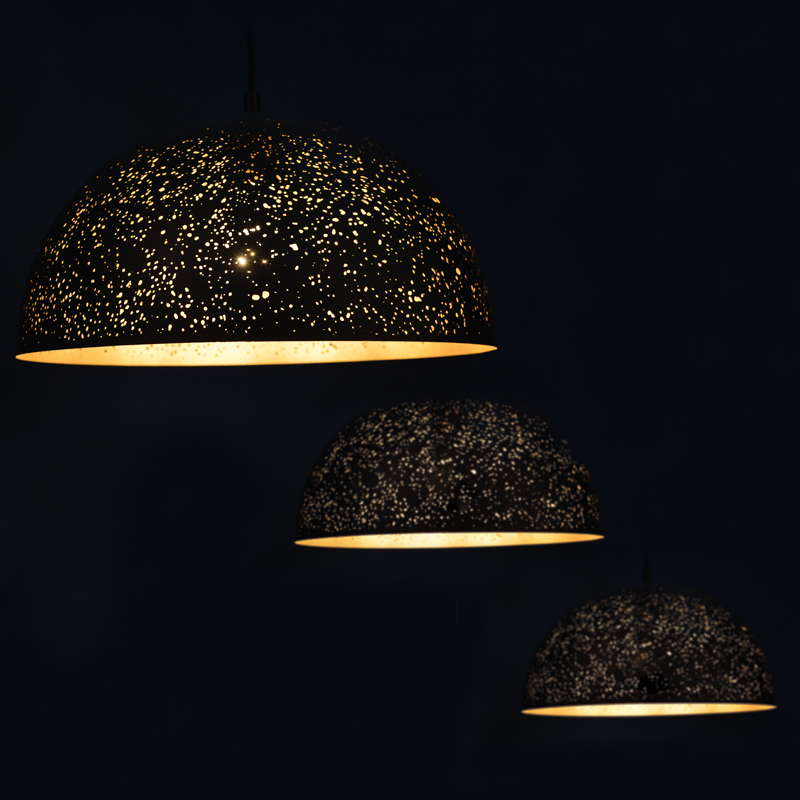 PENDANT 1XE27 METAL BLACK BRASS CORROSION Φ40ΧΗ120CM PLANETARIO V363381PBG