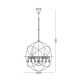 PENDANT 4ΧΕ14 METALLIC NIKEL MAT+ CRYSTAL Φ40ΧΗ150CM CATANIA AD15004