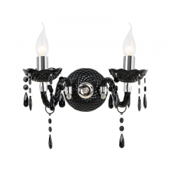WALL MOUNTED 2XE14 ACRYLIC BLACK+CHROME METAL 32X25CM PEGASUS SF63992WB WALL MOUNTED 2XE14 ACRYLIC BLACK+CHROME METAL 32X25CM PEGASUS SF63992WB