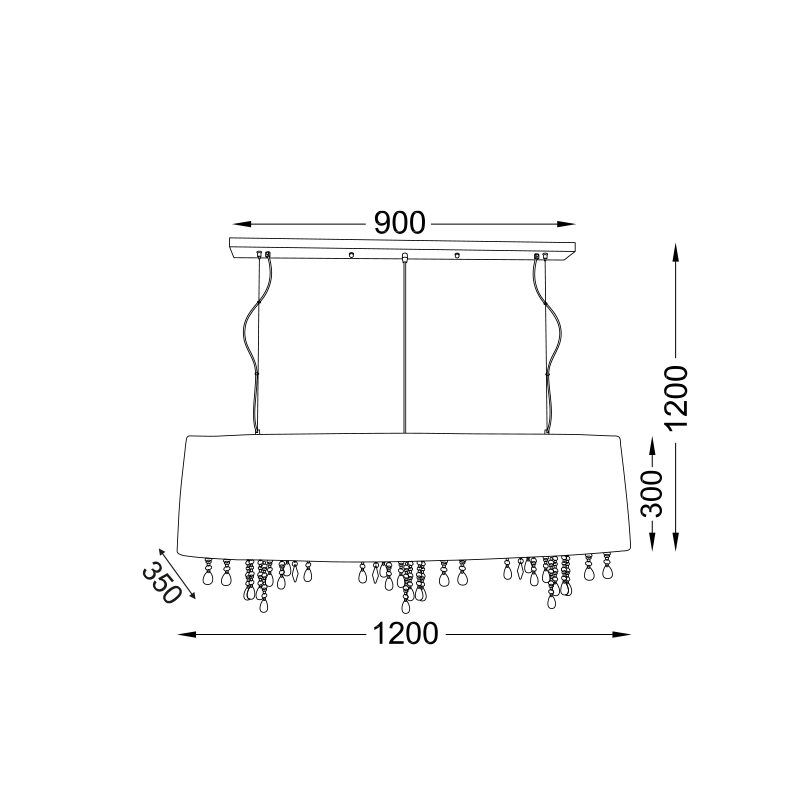 SUSPENDED LIGHT 3L ALICE ALICE 3P1200BK SUSPENDED LIGHT 3L ALICE ALICE 3P1200BK