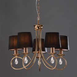 PENDANT 5ΧE14 METAL BRONCE+CRYSTAL Φ54ΧΗ120CM BASILICO TNK81490CG5P PENDANT 5ΧE14 METAL BRONCE+CRYSTAL Φ54ΧΗ120CM BASILICO TNK81490CG5P