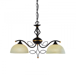PENDANT 2ΧΕ27 HONEY GLASS+BROWN-GOLD METAL ELECTRA AD89062