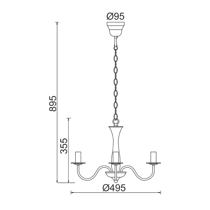 PENDANT 3XE14 METAL BLACK Φ49,5ΧΗ89,5CM KNOSSOS DLA12013PB PENDANT 3XE14 METAL BLACK Φ49,5ΧΗ89,5CM KNOSSOS DLA12013PB