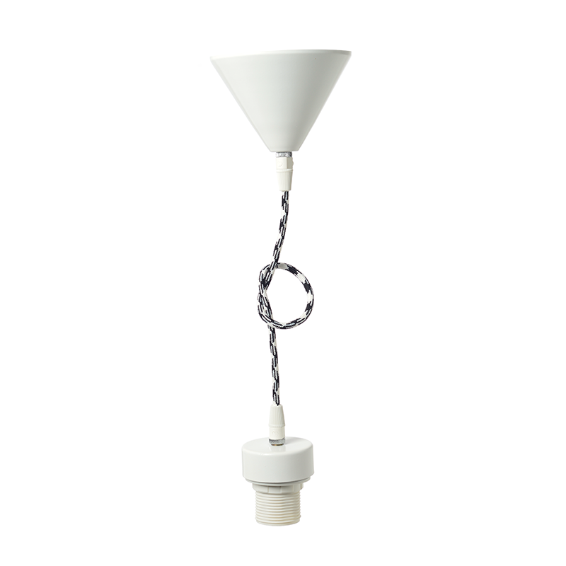 SUSPENSION WHITE BASE AND BLACK-WHITE FABRIC E27 2800WBW