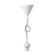 SUSPENSION WHITE BASE AND BLACK-WHITE FABRIC E27 2800WBW