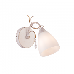 WALL MOUNTED 1XE14 METAL PATINΑ GOLD+ WHITE GLASS+ CRYSTAL 12Χ18,5Χ26,4CM QUINCE DLA12121 WALL MOUNTED 1XE14 METAL PATINΑ GOLD+ WHITE GLASS+ CRYSTAL 12Χ18,5Χ26,4CM QUINCE DLA12121