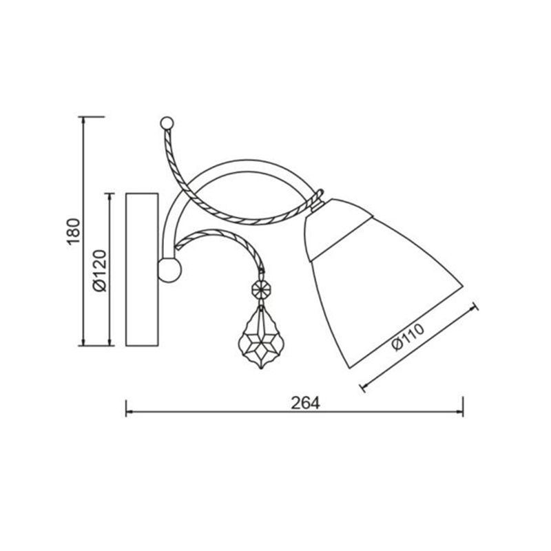 WALL MOUNTED 1XE14 METAL PATINΑ GOLD+ WHITE GLASS+ CRYSTAL 12Χ18,5Χ26,4CM QUINCE DLA12121 WALL MOUNTED 1XE14 METAL PATINΑ GOLD+ WHITE GLASS+ CRYSTAL 12Χ18,5Χ26,4CM QUINCE DLA12121