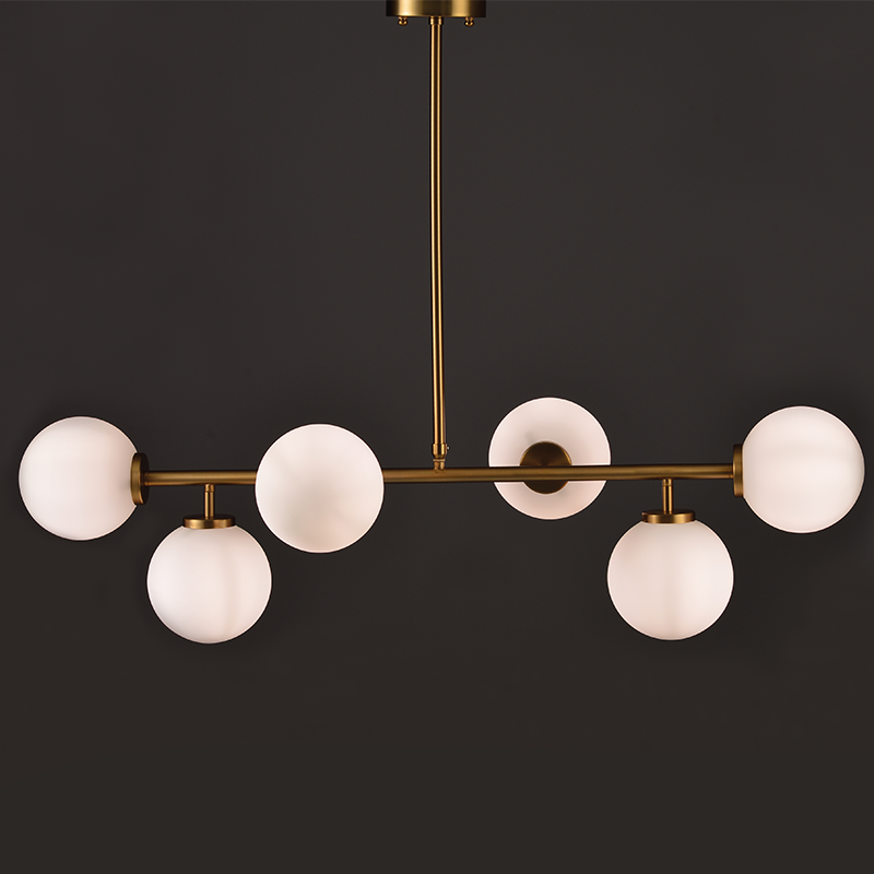 PENDANT 6XE27 METAL + OPAL GLASS 100X30XH100CM THETIS V360506P