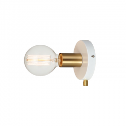 WALL MOUNTED 1XE27 METAL WHITE + BRASS Φ12CM JOY V36382WP WALL MOUNTED 1XE27 METAL WHITE + BRASS Φ12CM JOY V36382WP