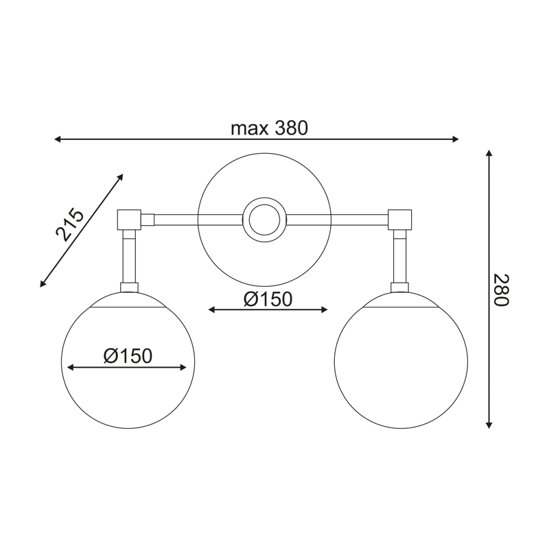 WALL MOUNTED LIGHT 2XE27 METAL + OPAL GLASS 38X21,5ΧΗ28CM THETIS V360502W WALL MOUNTED LIGHT 2XE27 METAL + OPAL GLASS 38X21,5ΧΗ28CM THETIS V360502W