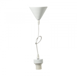 SUSPENSION WHITE METAL BASE   WHITE FABRIC CABLE Ε27 2800WW