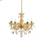 PENDANT LUMINAIRE 5ΧΕ14 ACRYLIC AMBER + GOLD METAL Φ46ΧΗ122CM NEFERTITI SF3505PAM