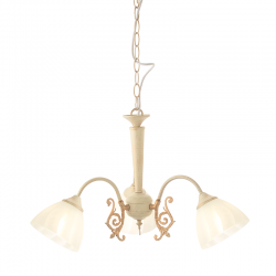 SUSPEND LIGHT 3XE14 PATINA- WHITE GLASS D61cm PERONE DL8163