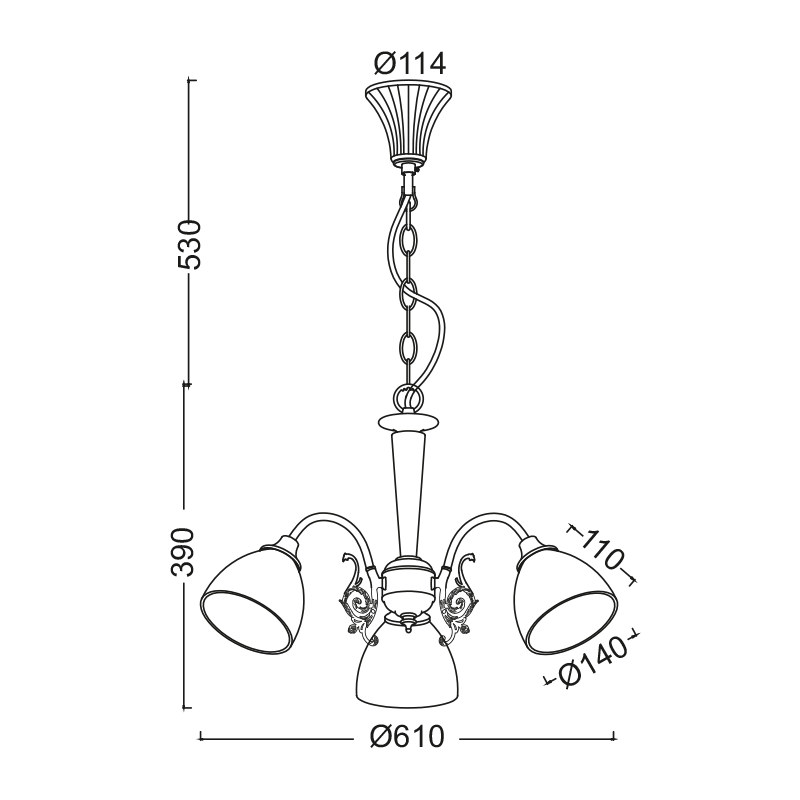 SUSPEND LIGHT 3XE14 PATINA- WHITE GLASS D61cm PERONE DL8163 SUSPEND LIGHT 3XE14 PATINA- WHITE GLASS D61cm PERONE DL8163