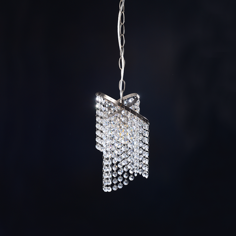 PENDANT 1XE27 CRYSTAL+NICKEL Φ17,5ΧΗ84,5CM ELIZA DLA12271