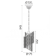 PENDANT 1XE27 CRYSTAL+NICKEL Φ17,5ΧΗ84,5CM ELIZA DLA12271