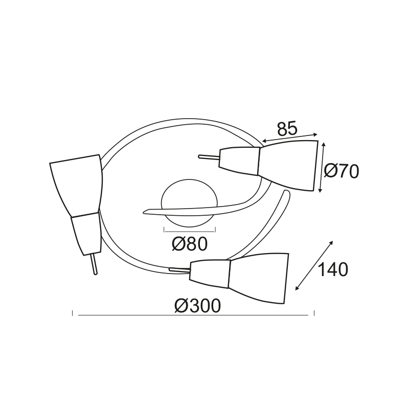 SPOT ΙΙI GLASS 3Χ40W E14 NM KAMET MC542NM3E
