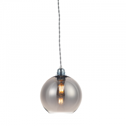PENDANT 1XE27 CLEAR GREY GLASS+ SILVER METAL SUSPENSION Φ20ΧΗ120CM PYTHIA V3643320GY PENDANT 1XE27 CLEAR GREY GLASS+ SILVER METAL SUSPENSION Φ20ΧΗ120CM PYTHIA V3643320GY