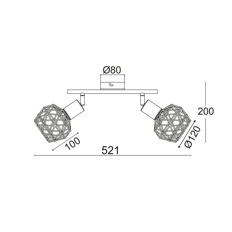 SPOT 2XE14 BRONZE GRID ALADDIN MC15612C