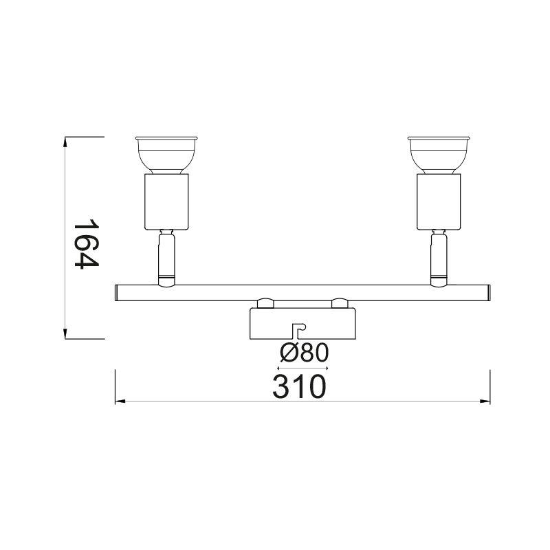 SPOT 2 Χ GU10 WHITE MAT TRINITY MC634WH2