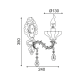 WALL MOUNTED 1ΧΕ14 METAL BRONZE+CRYSTAL 35Χ13Χ25CM SARTO TNK854531W