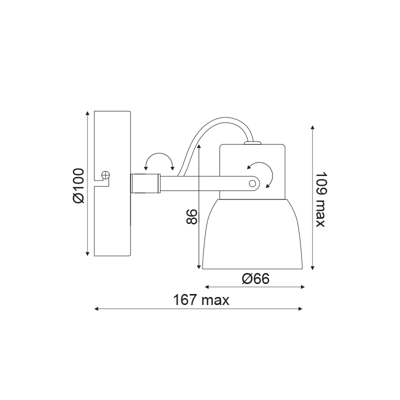 WALL MOUNTED LUMINAIRE 1xGU10 METALLIC CEMENT+ METAL Φ10xΗ16,5CM PEPPER MC171151