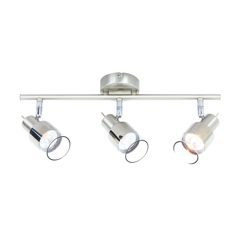 SPOT 3 Χ GU10 NICKEL CLEAR GLASS PLATINUM MC6563