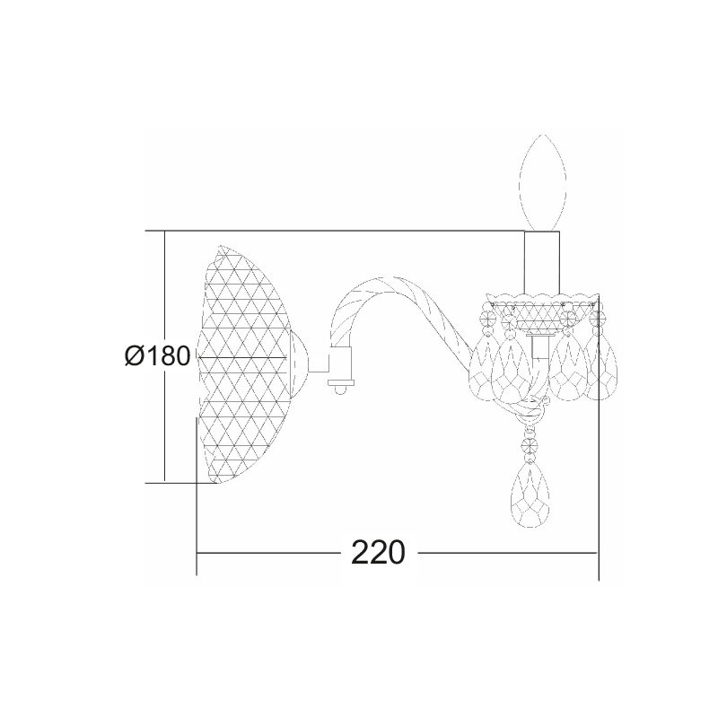 WALL LAMP 1X40W E14 ACRYLIC TRANSPARENT PEGASUS SF63991W