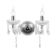 WALL MOUNTED 2XE14 ACRYLIC TRANSPARENT + CHROME METAL 32X25CM PEGASUS SF63992WC