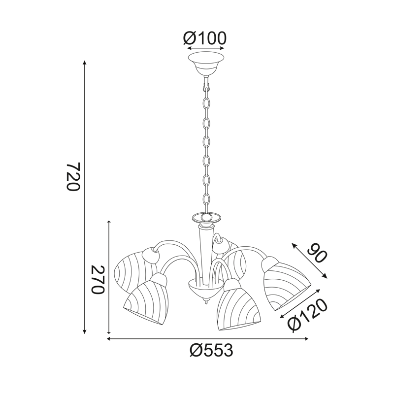 PENDANT BRONZE METALIC 5ΧΕ14 BYRON DLX7395BR