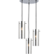 PENDANT 3XE27 ROSET CHROME 3D GLASS+METAL Φ36ΧΗ140CM VERTIGO DLA12593CH