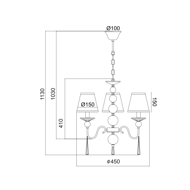 PENDANT3ΧΕ14 SILVER SHADE EVITA AD90043D