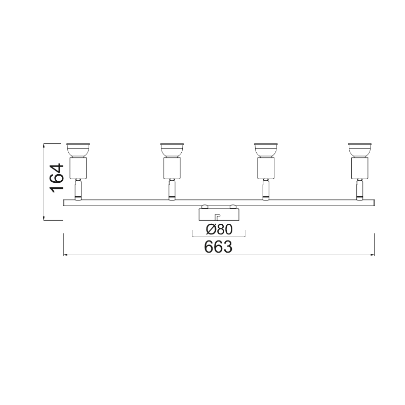 SPOT 4 Χ GU10 WHITE MAT TRINITY MC634WH4
